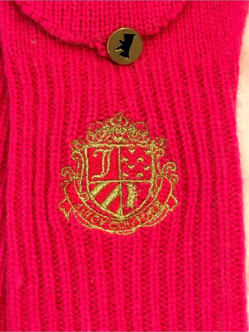 Juicy Couture Pink Convertible Fingerless Gloves Mittens NWT with Box